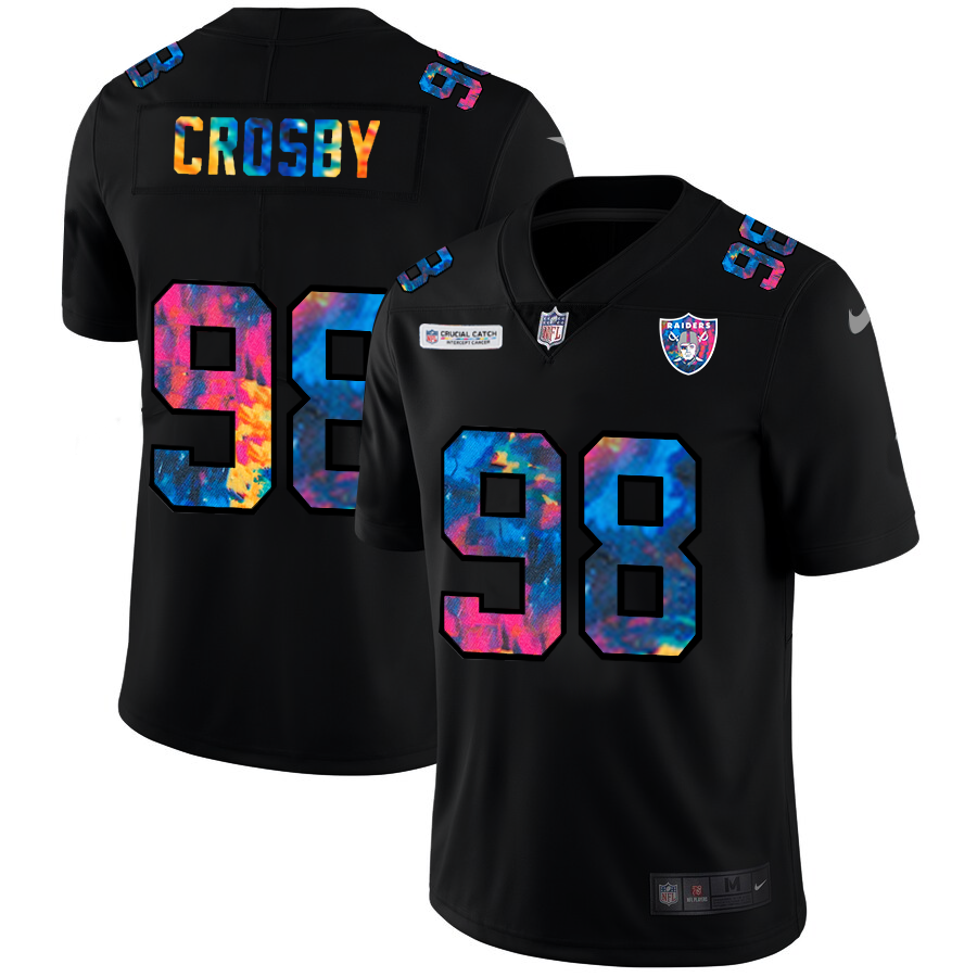 NFL Las Vegas Raiders #98 Maxx Crosby Men Nike MultiColor Black 2020 Crucial Catch Vapor Untouchable Limited Jersey->minnesota vikings->NFL Jersey